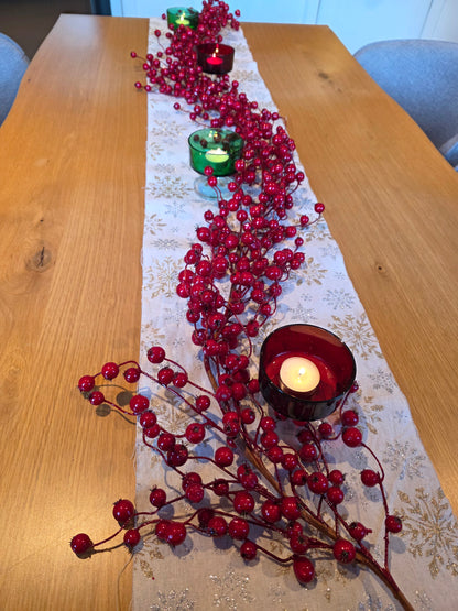 Ranke med Kvister og Røde Bær 150cm - Julepynt & Dekorasjon