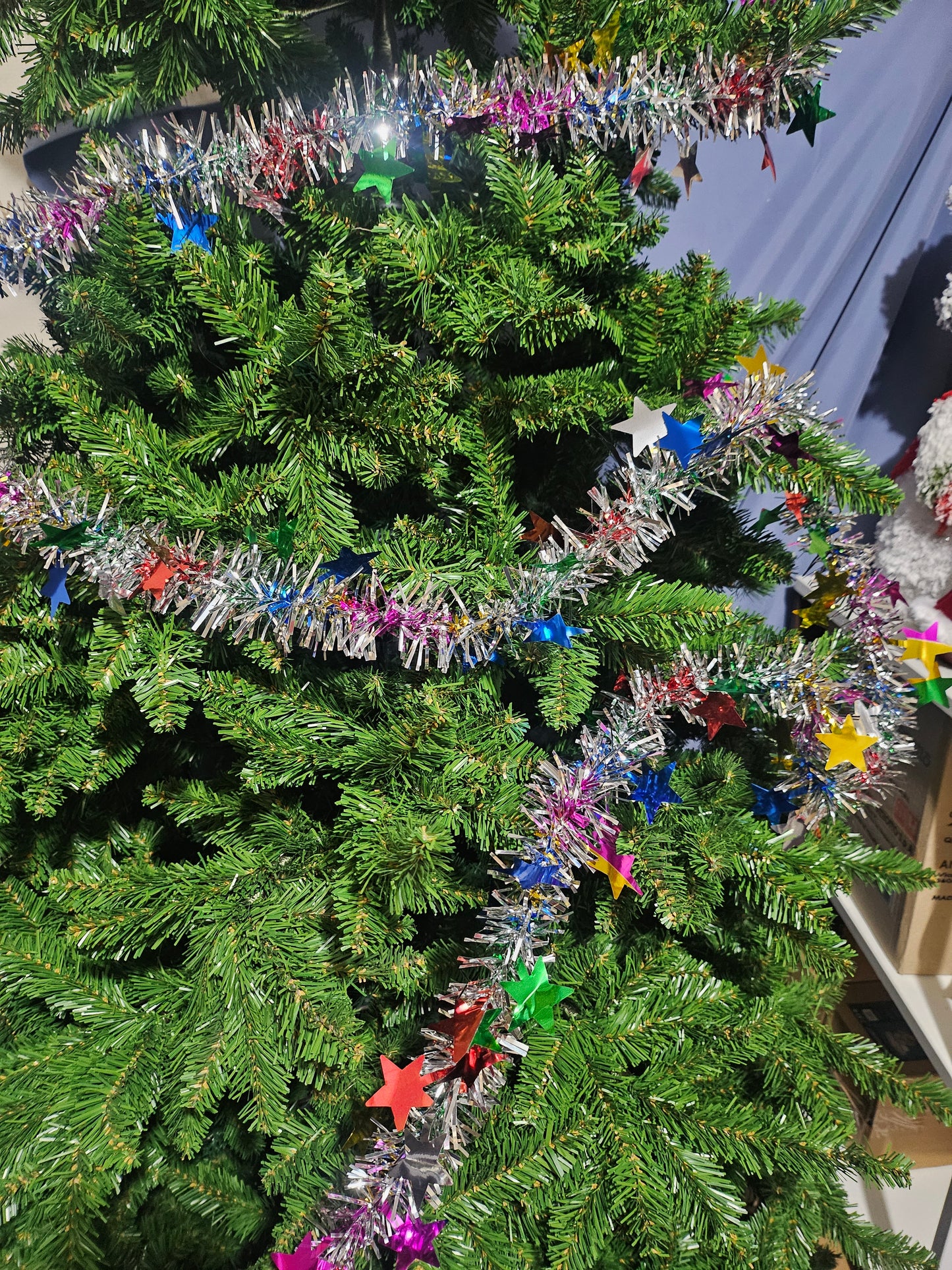 Søvfarget girlander med stjerner - 366 cm