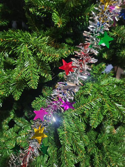 Søvfarget girlander med stjerner - 366 cm