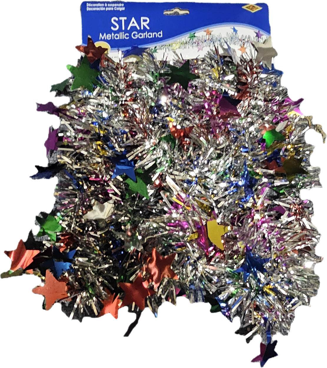 Søvfarget girlander med stjerner - 366 cm