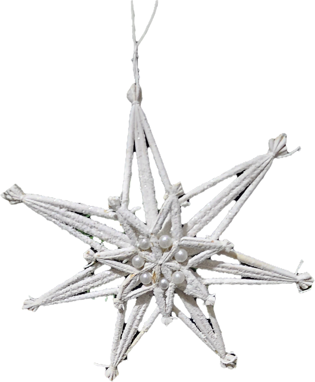 Juletrepynt Stjerne med glitter og perler 15 cm