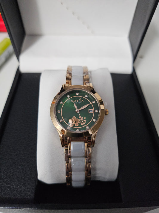 Sofia Everly Dameklokke grønn i gaveeske - Elegant Nordisk Design