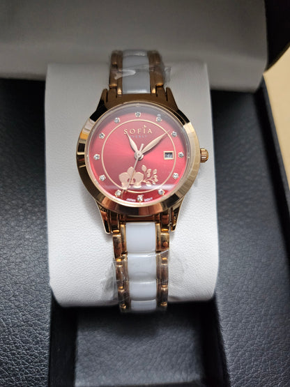 Sofia Everly Dameklokke Rød i gaveeske - Elegant Norsk Design