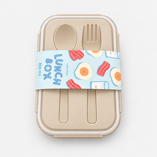 Moshi Moshi matboks med med skje og gaffel 850 ml – beige