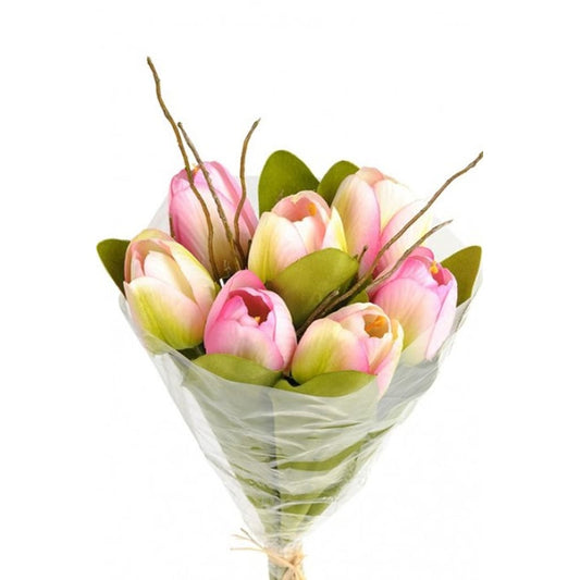 Tulipanbukett 30cm rosa
