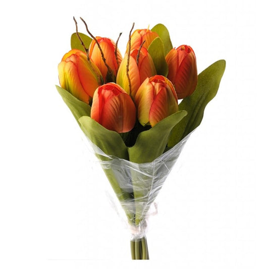 Tulipanbukett 30cm Oransje
