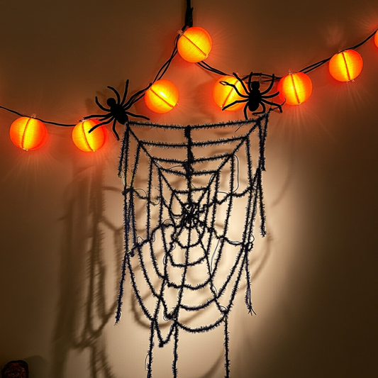 Halloween stort svart edderkoppnett - 200cm