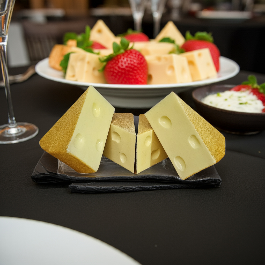 Kunstig Cheddar Ost Dekorasjon 4stk - Realistisk Matdekor