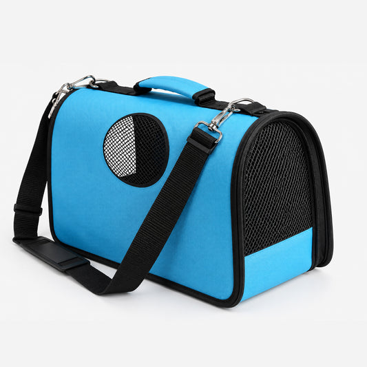 Bæreveske for kjæledyr 37 × 17 × 23 cm – blå (passer i flykabin)