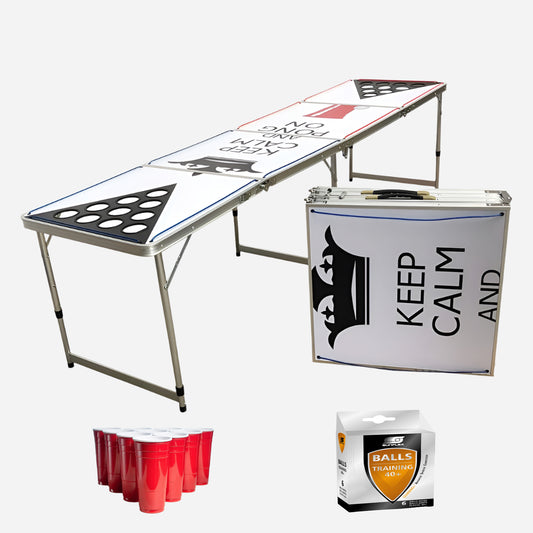 Beer Pong bord sett - Keep calm design
