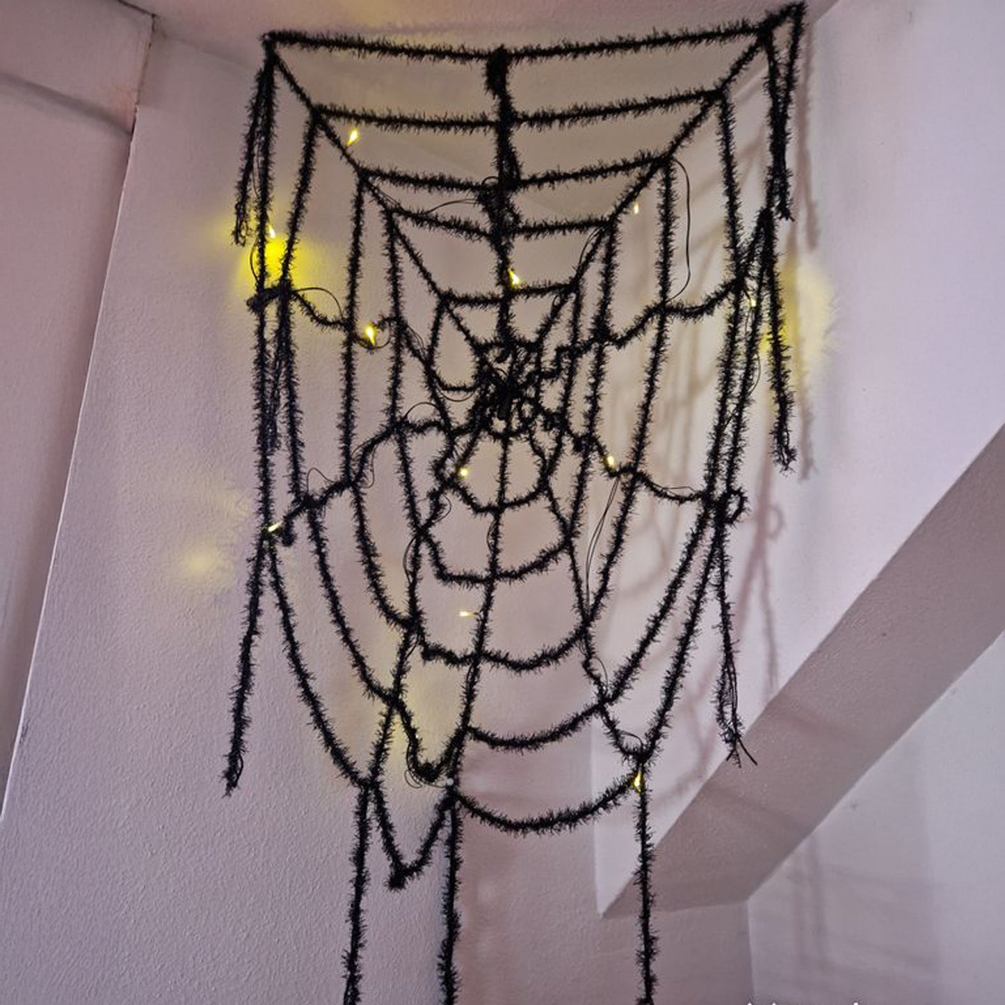 Halloween stort svart edderkoppnett - 200cm
