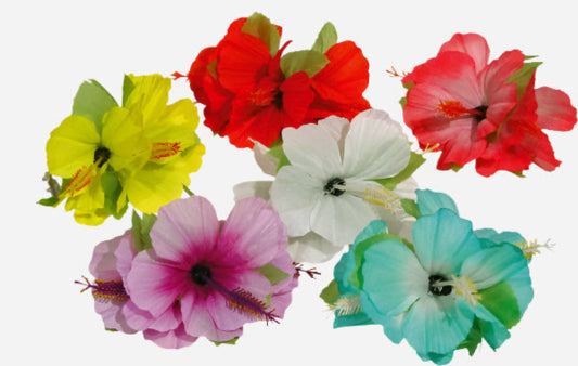 Temadekor Hibiscus blomst, 6 stk.