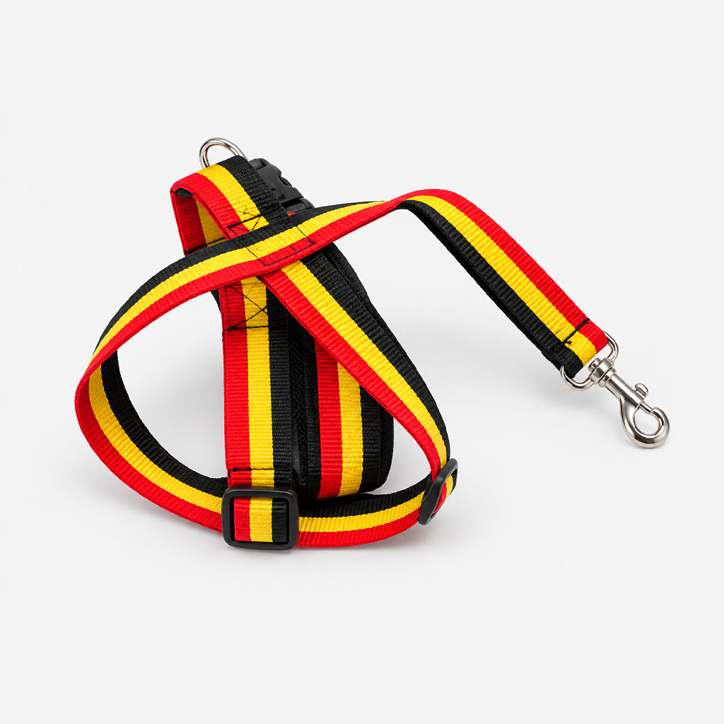 Hundekobbel 150 cm, svart/rød/gul