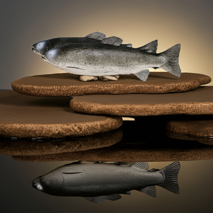 Kunstige Ørret 25 cm - 2 stk Realistiske Ferskvanns Fisk til Dekorasjon