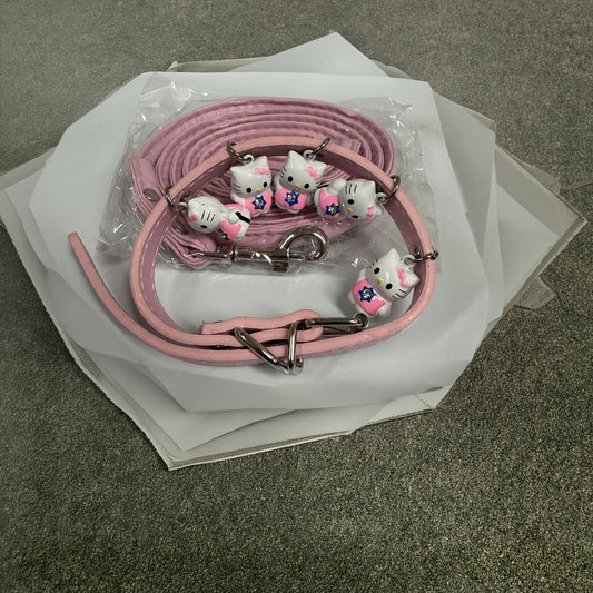 Kobbel og halsbåndsett, rosa – størrelser S og M