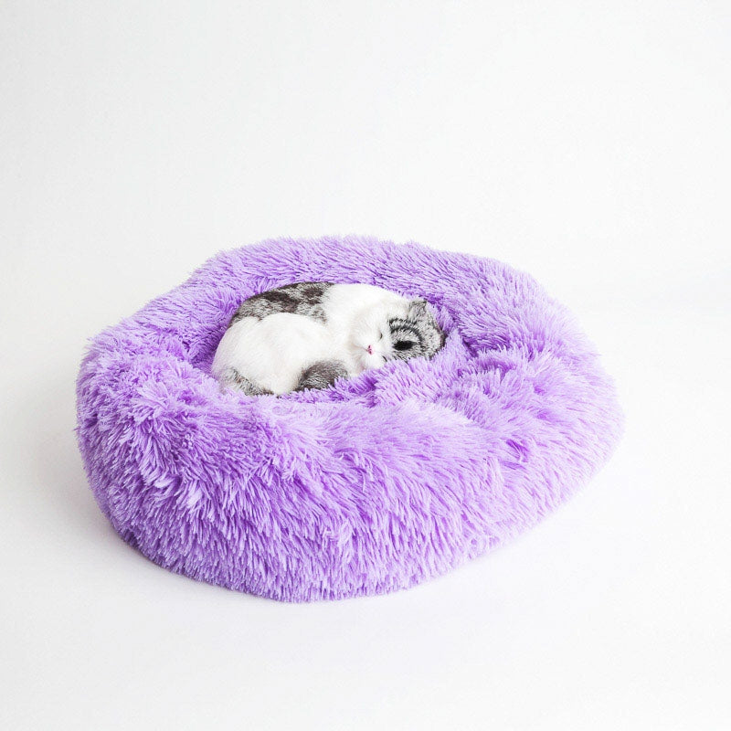 Donut hunde- og katteseng, lilla — 3 størrelser (XS/40, M/60, XL/80)
