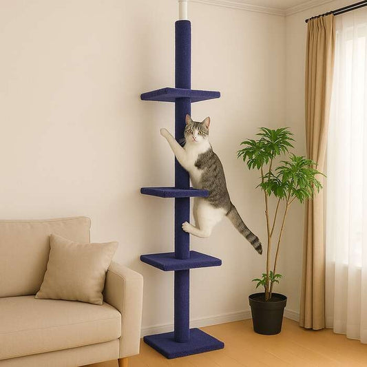 Gulv-til-tak kattestativ 230–280 cm, grå