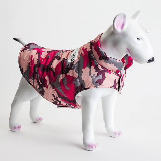 Camo hundevest i bomull, rød – S–2XL