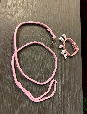 Kobbel og halsbåndsett, rosa – størrelser S og M