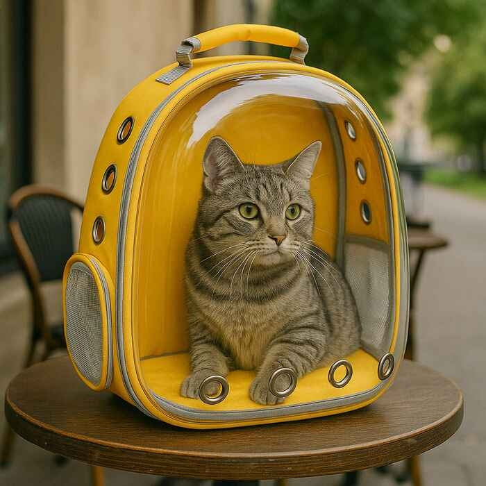 Panorama ryggsekk til hund og katt – 39 × 35 × 25 cm (flere farger)