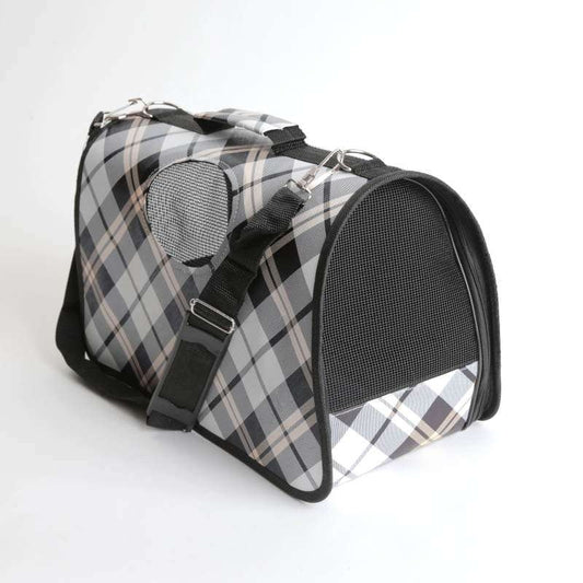 Skulderveske for hund og katt 53 × 20 × 26,5 cm – svart/hvit