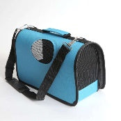 Bæreveske for kjæledyr 37 × 17 × 23 cm – blå (passer i flykabin)