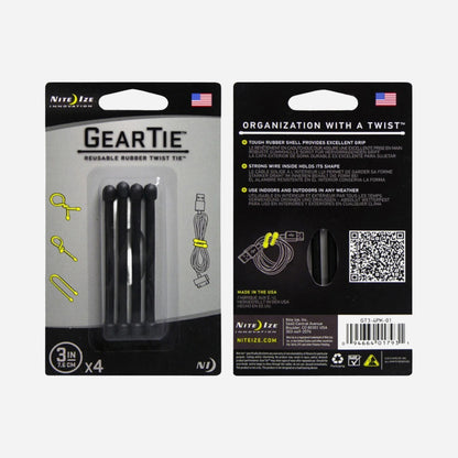 Nite Ize Gear Tie - vaier - gummibånd 4-pk