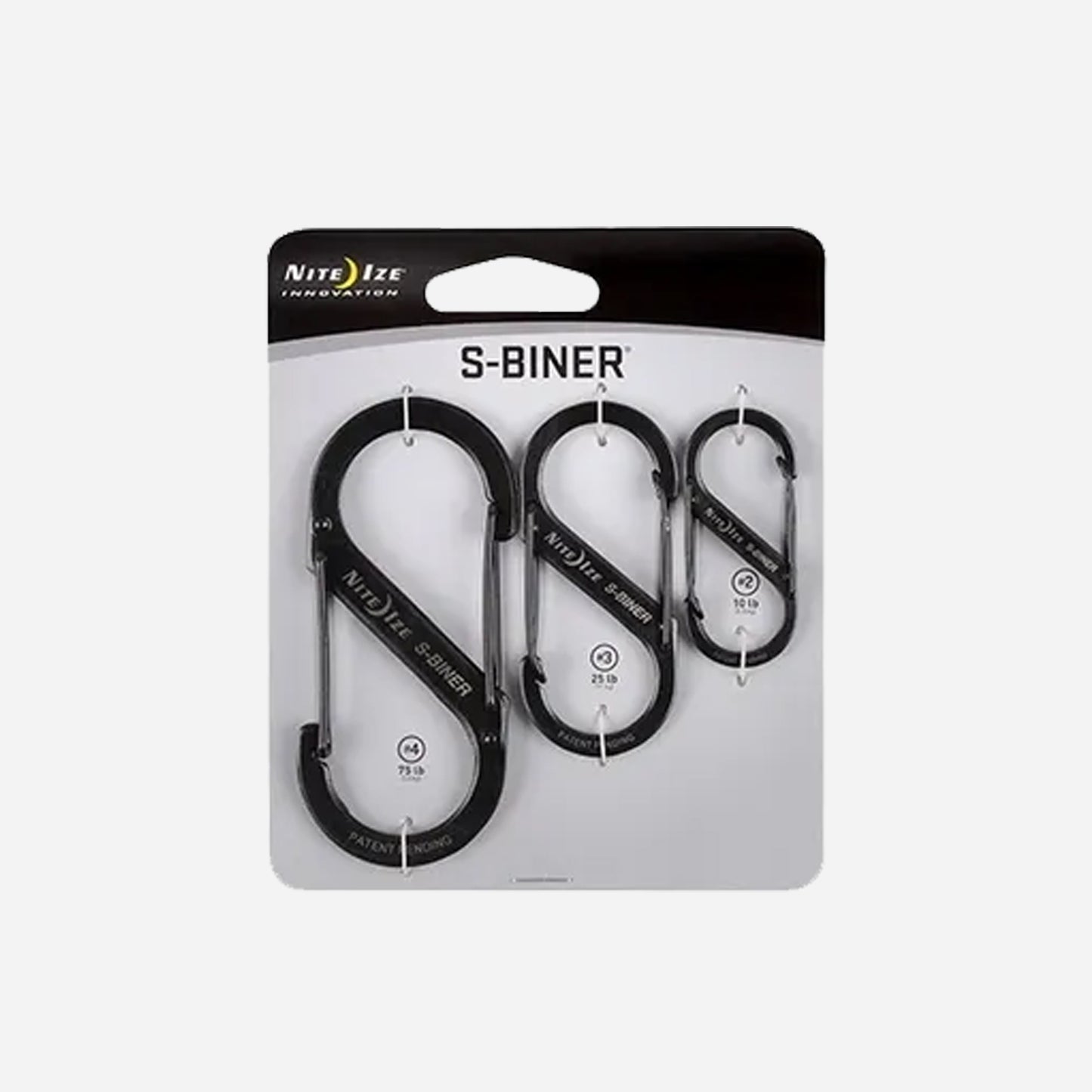 Nite Ize S-biner 3 pk - karabinkrok - sort