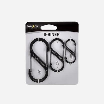 Nite Ize S-biner 3 pk - karabinkrok - sort