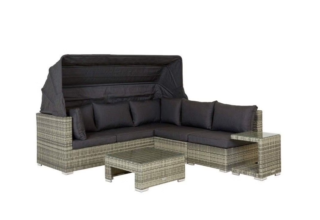 Easy Living Faros Loungesett – 6-personers sofagruppe med justerbart tak