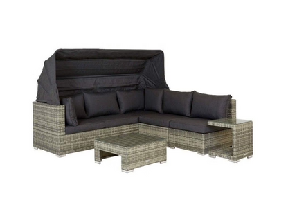 Easy Living Faros Loungesett – 6-personers sofagruppe med justerbart tak