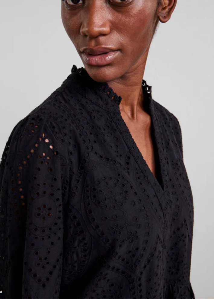Y.A.S Yasholi Ls Dress S. - Black - Svart langermet kjole