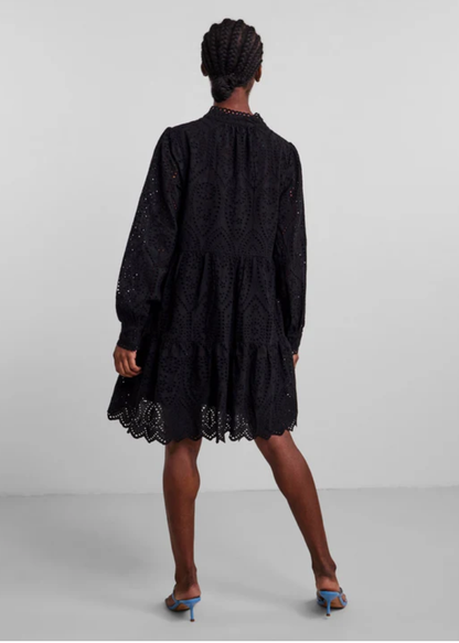 Y.A.S Yasholi Ls Dress S. - Black - Svart langermet kjole