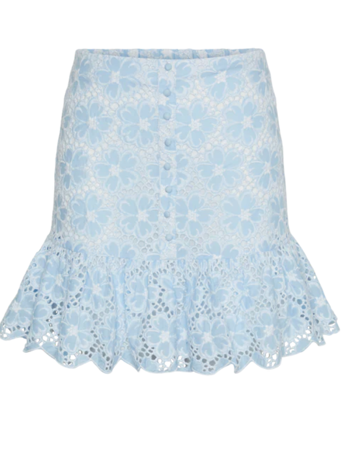 Y.A.S Yasbeauty Hw Mini Skirt - Clear Sky Star White - Miniskjørt