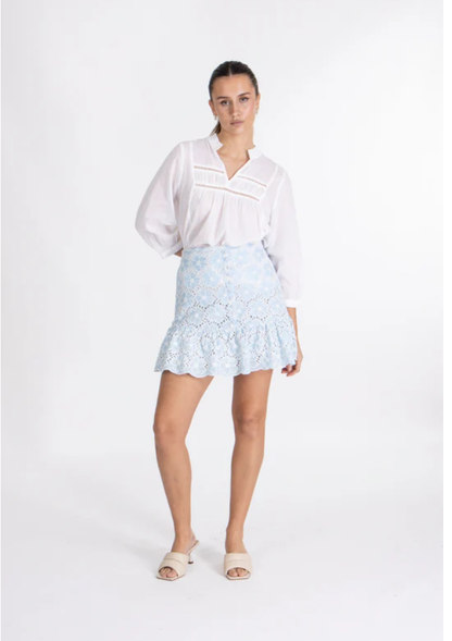 Y.A.S Yasbeauty Hw Mini Skirt - Clear Sky Star White - Miniskjørt