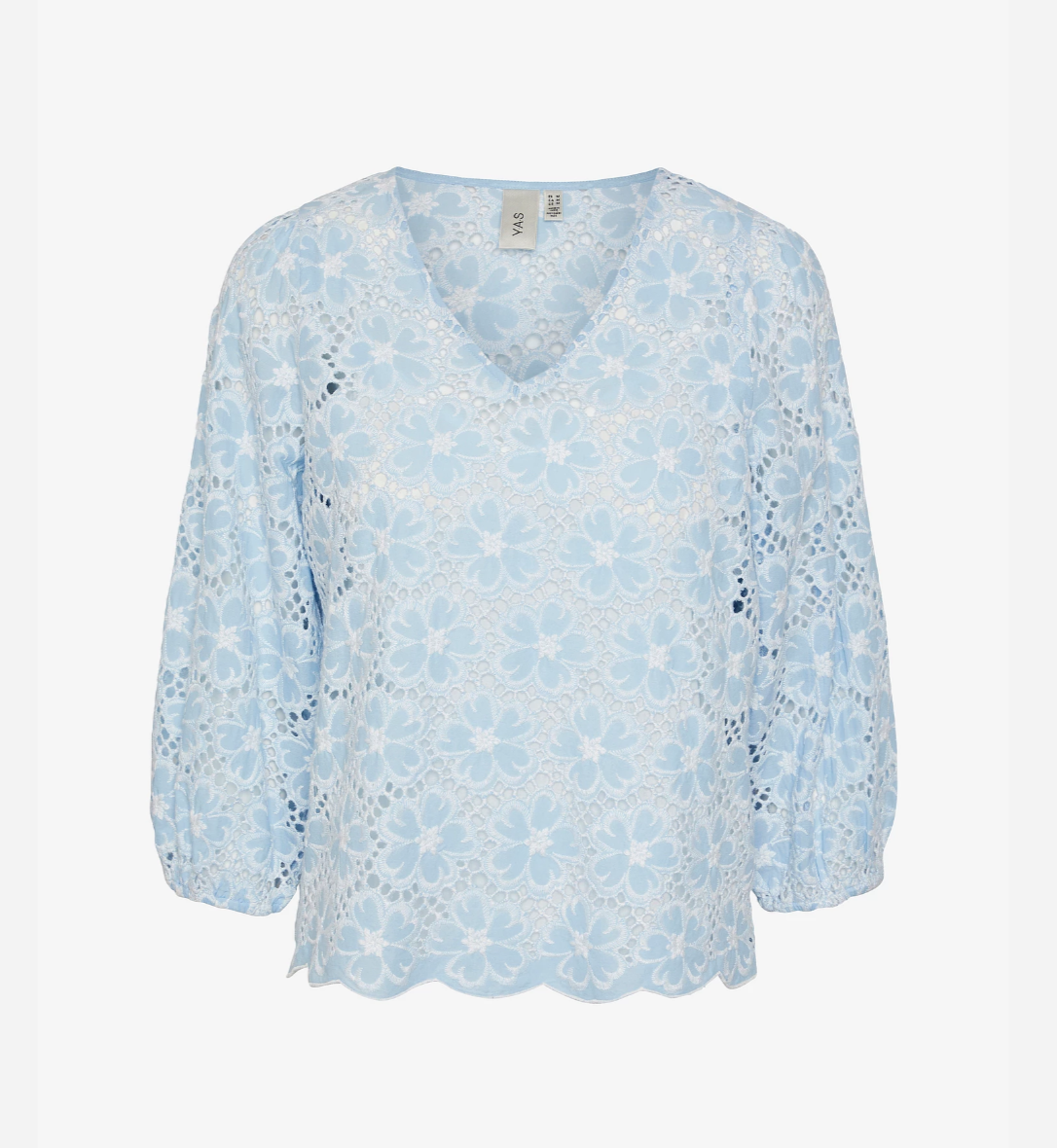 Y.A.S YasBeauty 3/4 Top S Clear sky white- Bluse