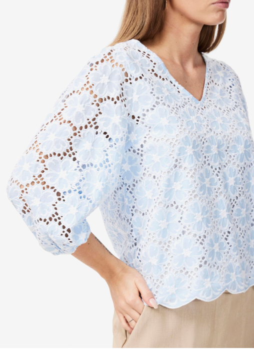 Y.A.S YasBeauty 3/4 Top S Clear sky white- Bluse