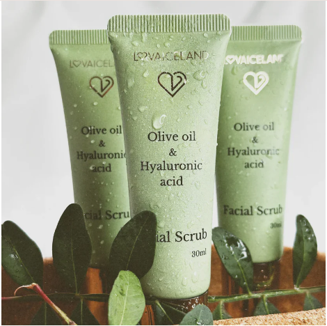 LovaIceland Ansiktsskrubb med Olivenolje og Hyaluronsyre