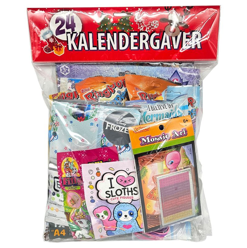 Kalendergave 24 stk smågaver til julekalenderen - Rød
