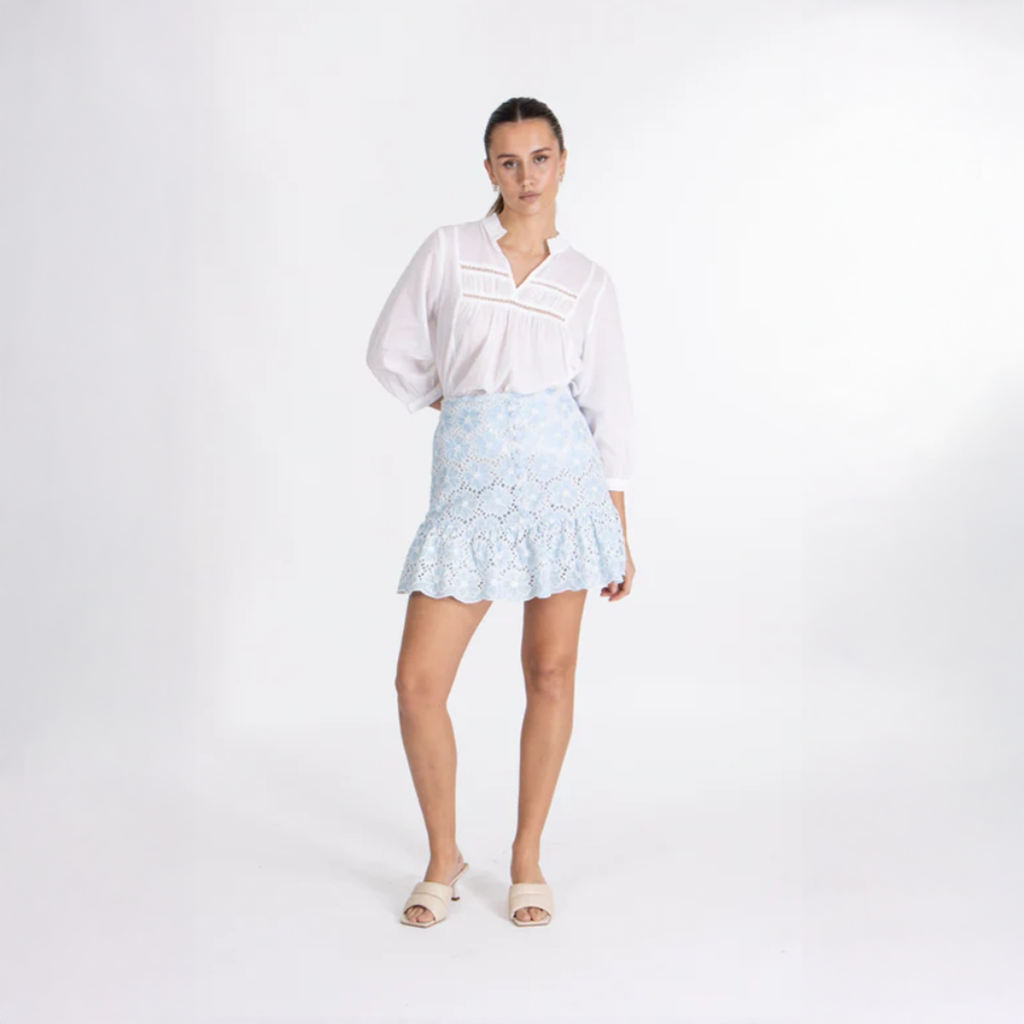 Y.A.S Yasbeauty Hw Mini Skirt - Clear Sky Star White - Miniskjørt