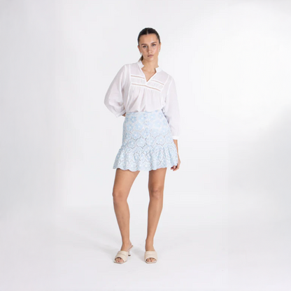Y.A.S Yasbeauty Hw Mini Skirt - Clear Sky Star White - Miniskjørt