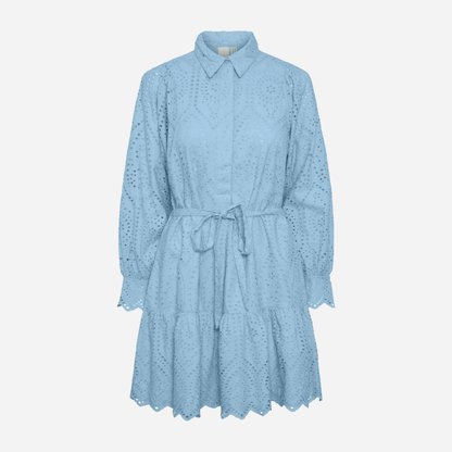 Y.A.S Yasholi Ls Belt Dress Clear Sky - Himmelblå kjole