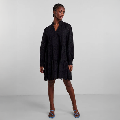 Y.A.S Yasholi Ls Dress S. - Black - Svart langermet kjole