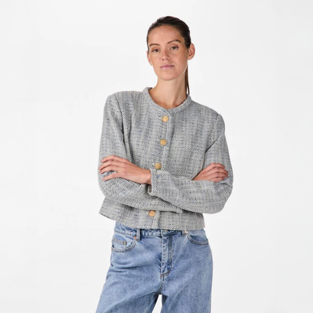 Y.A.S Yasnorali Ls Jacket - Navy Blazer - jakke med gullknapper
