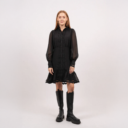 Y.A.S Yasponira LS Dress - Black - Kjole - str S