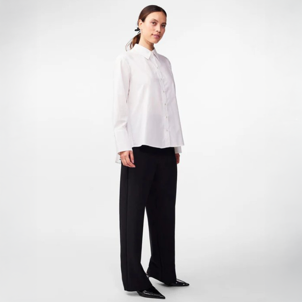Y.A.S Yasroya Ls Shirt S. - Star White - Skjorte med plisse