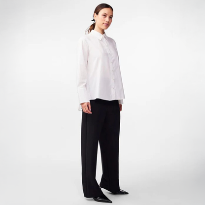 Y.A.S Yasroya Ls Shirt S. - Star White - Skjorte med plisse
