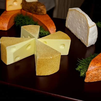 Kunstig Cheddar Ost Dekorasjon 4stk - Realistisk Matdekor