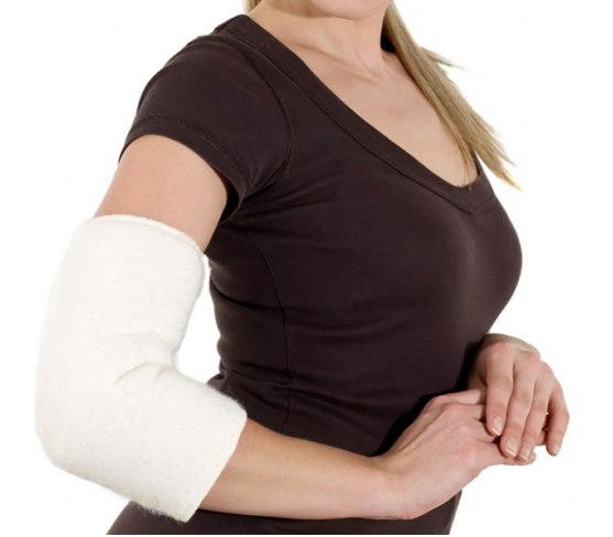 Elastisk albuevarmer i ekte ull - Small