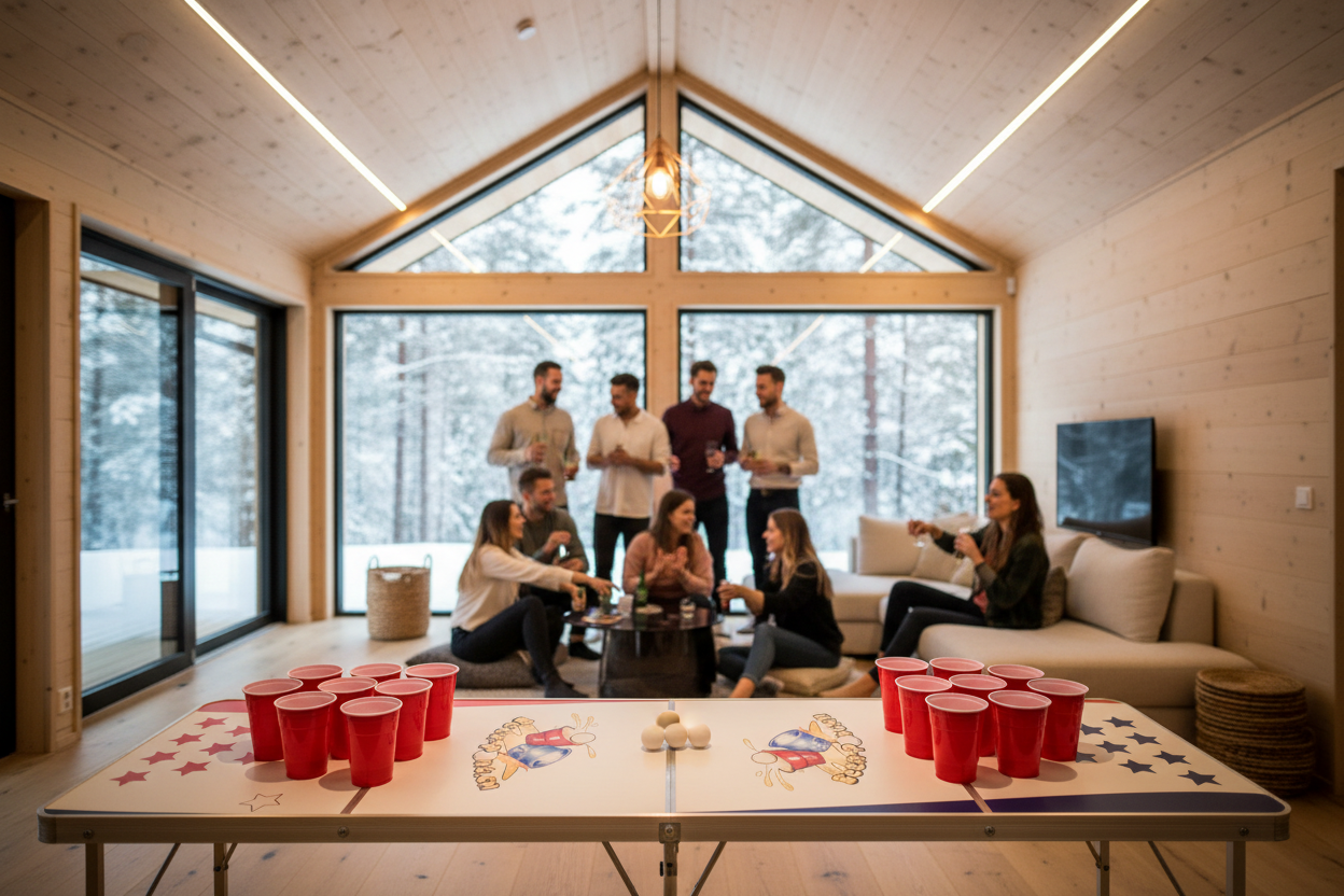 Beer Pong Table med 10 kopper per side